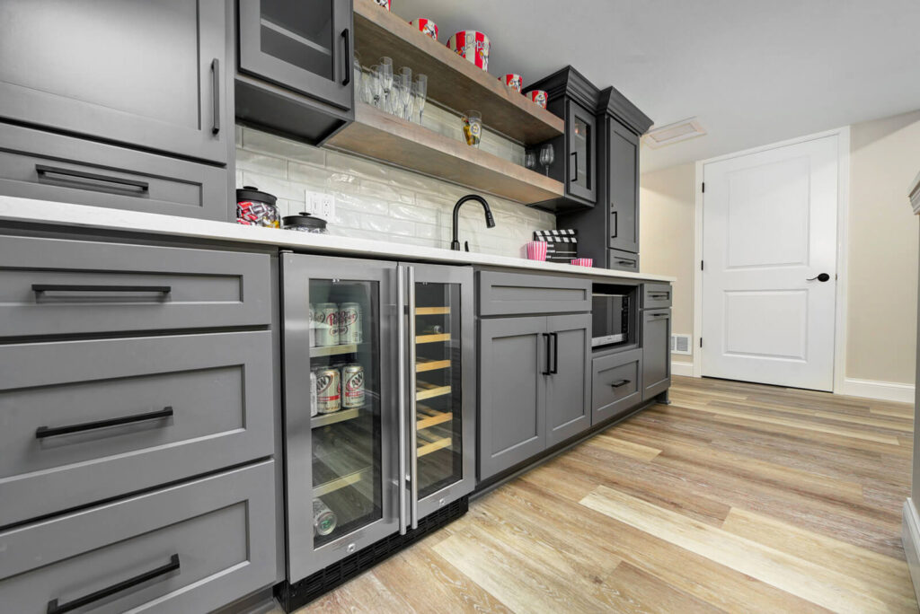 Modern Kitchen Featuring Gray Cabinets